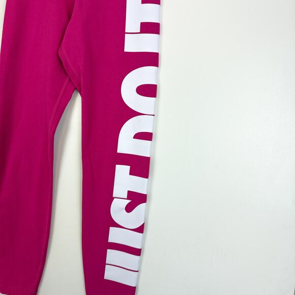 Nike Sportswear Womens High Rise JUST DO IT Leggings Pink 27” - Size S - Picture 3 of 9